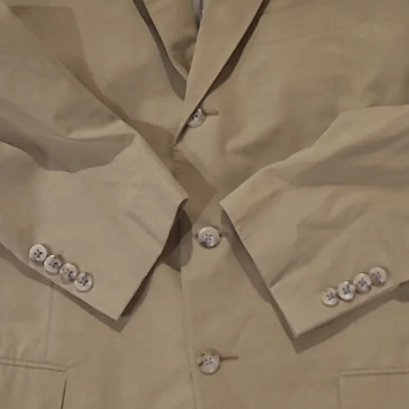 POLO BY RALPH LAUREN TAN 100% COTTON SPORT COAT BLAZER MADE IN ITALY - Picture 3 of 13